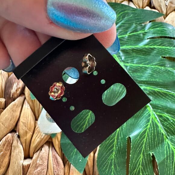 BOGO FREE VTG NEVER WORN BEAD STONE EARRINGS - Picture 4 of 4